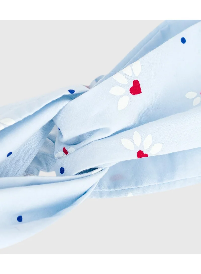 Petit Bateau Children's hairband in floral-print poplin