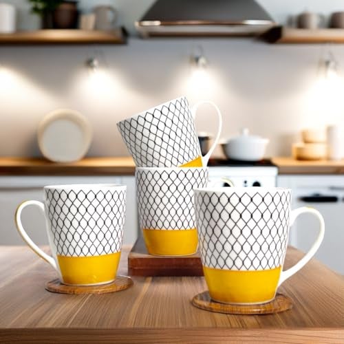 UPC U.P.C. Coffee Mug Set of 4, Ceramic Mugs to Gift, Microwave Safe Coffee Mugs/Tea Cups (280 ml Each) - Image 1