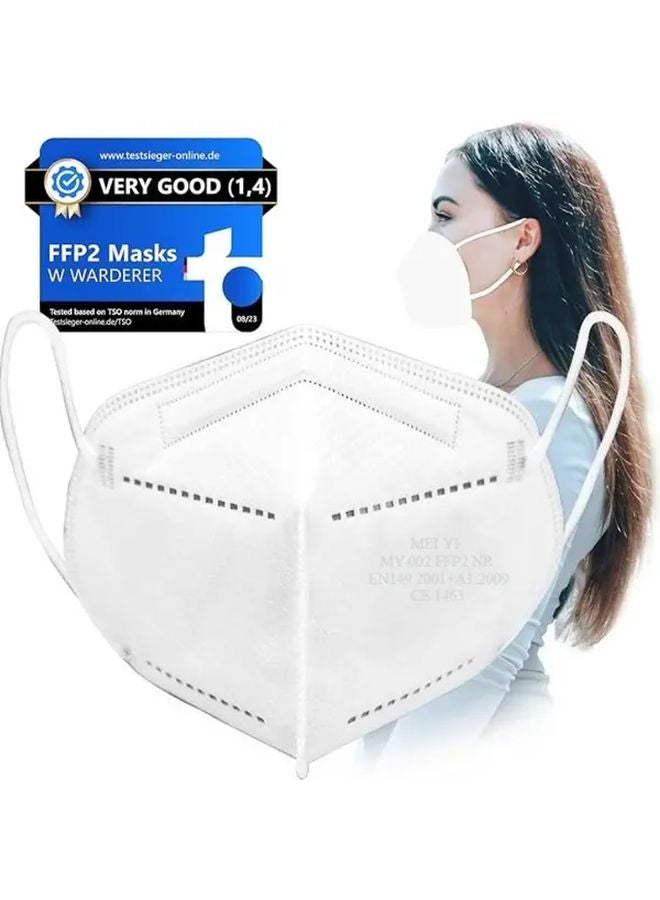 25pcs White FFP2 Masks 99 5 Percent Filtration Efficiency 5 Layer Filter System - Image 2