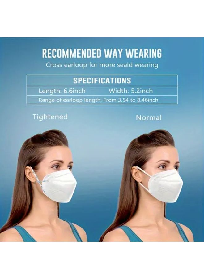 25pcs White FFP2 Masks 99 5 Percent Filtration Efficiency 5 Layer Filter System - Image 3