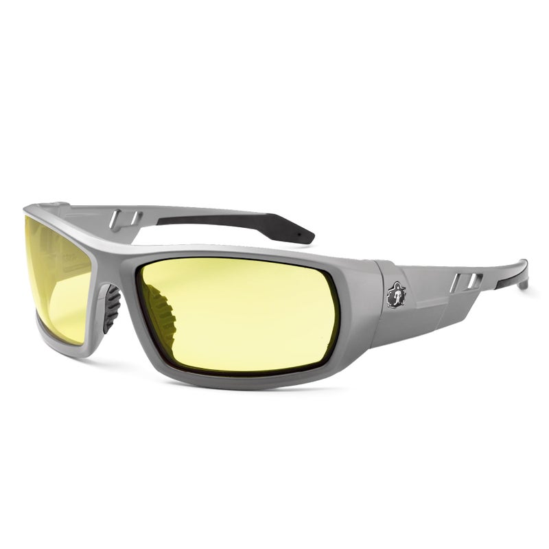 Ergodyne Skullerz Odin Safety Glasses  Matte Gray Frame Yellow Lens