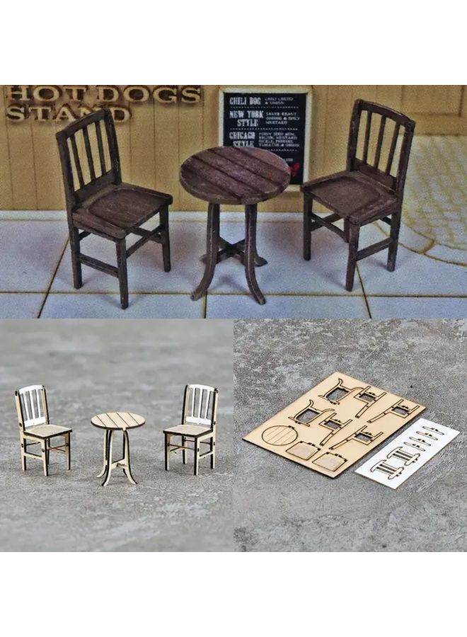 Scale Model Kit CJ3007C Table Stool Chair Coffee Dining Model Making Material - Image 2