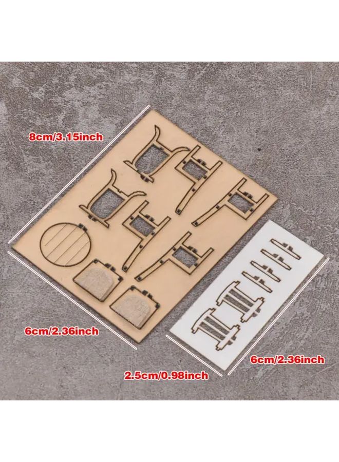 Scale Model Kit CJ3007C Table Stool Chair Coffee Dining Model Making Material - Image 3