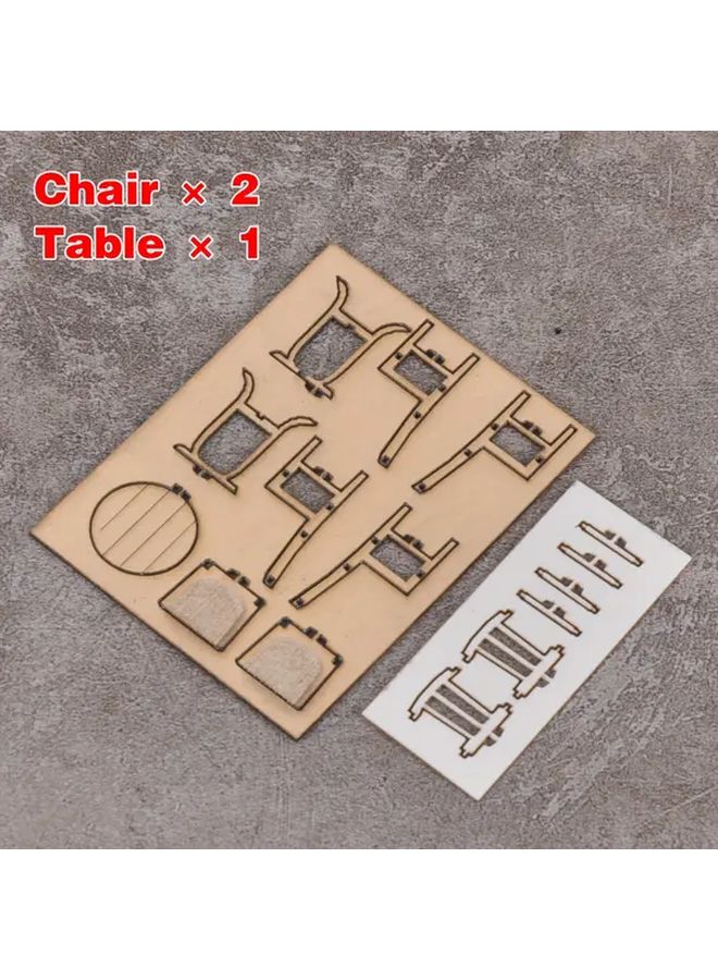 Scale Model Kit CJ3007C Table Stool Chair Coffee Dining Model Making Material - Image 1