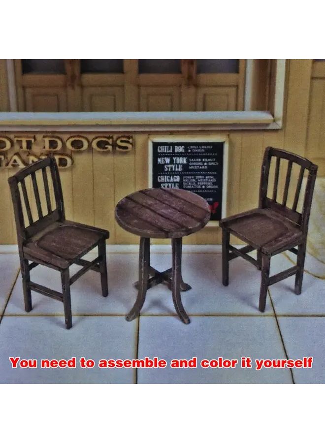 Scale Model Kit CJ3007C Table Stool Chair Coffee Dining Model Making Material - Image 4
