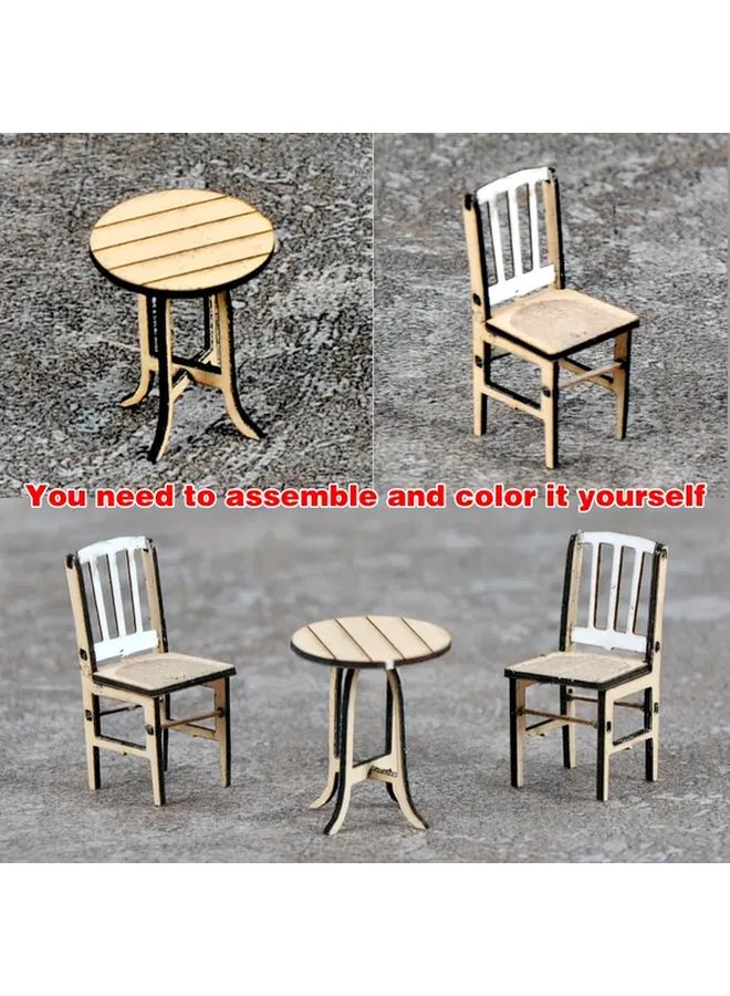 Scale Model Kit CJ3007C Table Stool Chair Coffee Dining Model Making Material - Image 5