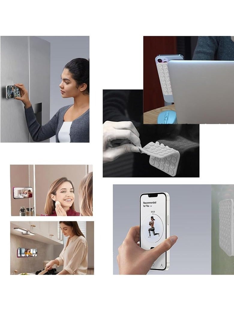 TIGER Silicone Suction Phone Case,Double Sided Suction Cup, Silicone Suction Adhesive Phone Case Suitable for Selfies and Videos Mirror Shower Holder,Hands-Free Accessory for Bathroom,Home, Kitchen Etc. - Image 4