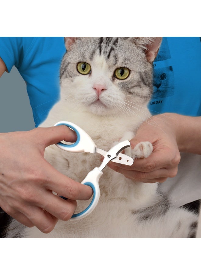 جدويري فرشاة شعر القطط ومقص أظافر القطط مع مجموعة مبرد أظافر للقطط والجراء والحيوانات الأليفة الصغيرة والعناية بها وإزالة شعرها وإزالة شعر الحيوانات الأليفة والعناية بمخالب القطط ومجموعة مقصات فرشاة قطط بيضاوية ومقص أظافر منحني - Image 4