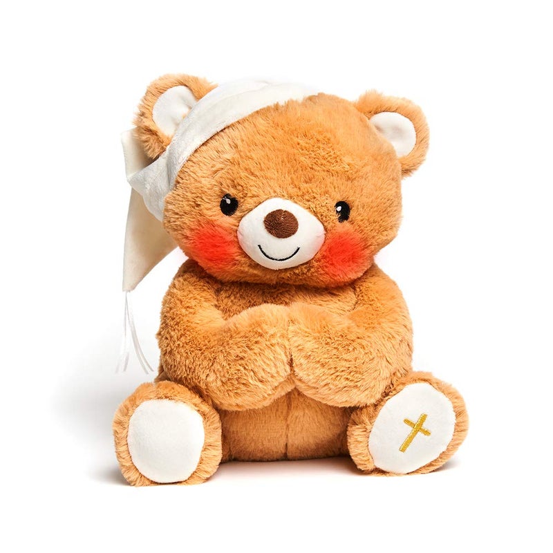Cuddle Barn Paws for Prayer Bear Animated Singing Bear Stuffed Animal Plush Toy Prays Lights Up and Sings Hes Got The Whole World in His Hands 10 inches - Image 3