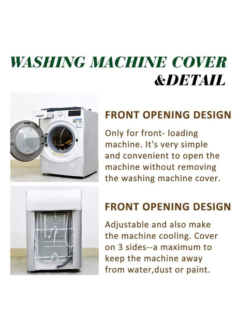 Y&D Washer Cover Dryer Washine Machine Waterproof and dustproof thickening Front Loading Silver Coating Oxford Cloth Roller Washing Sun resistant Dust  - Image 4
