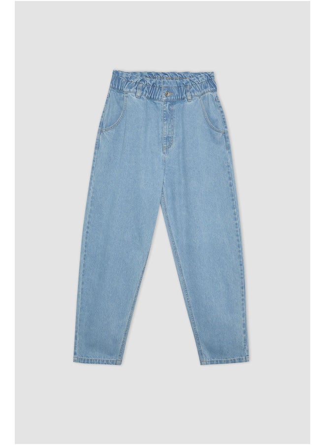 Woman Paperbag Denim Trousers