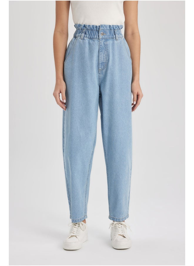 DeFacto Woman Paperbag Denim Trousers  - Image 1