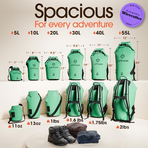 Earth Pak Waterproof Dry Bag Roll Top Waterproof Backpack Sack Keeps Gear Dry for Kayaking Beach Rafting Boating Hiking Camping and Fishing with Waterproof Phone Case - Image 3