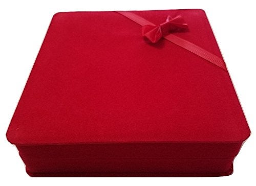 JM Future Velvet Set Gift Box for Jewelry, Necklace/Earring/Bracelet, X-Large, Red - Image 3