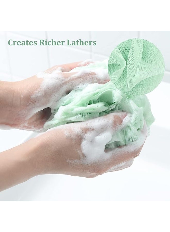 Sponge 60g Shower Loofahs 4 Colors Bath Sponges Mesh Balls for Body Scrubber Exfoliator Wash Back Scrubber Bathroom Men Women - 4 Pack Scrubbers Cleaning Bathing Accessories - Image 4