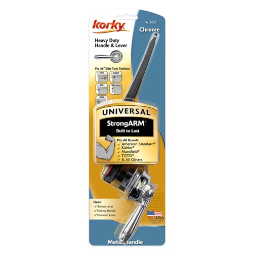 Korky 6051BP Strongarm Tank Lever Universal to Fit Front Angled Side Left and Right Mount Toilets, 1 Piece, Chrome, Faucet Style - Image 2