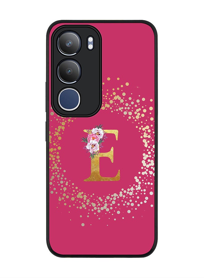 Stylizedd For vivo Y19s / Y19s Pro Case,Slim fit Camera Protection, Shockproof Thin Phone cover  - Custom Monogram Floral - E ( Deep Pink )