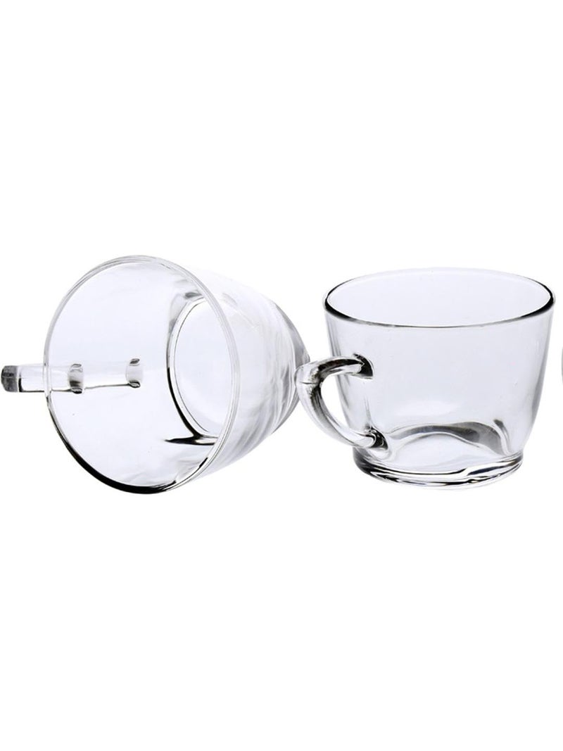 Somil Clear Glass Coffee & Tea Cup/Mug (170 Ml), Enjoy Your Drink in Style, 8.5 X 11.5 X 6.7 Cm, Pack of 2 - Image 2