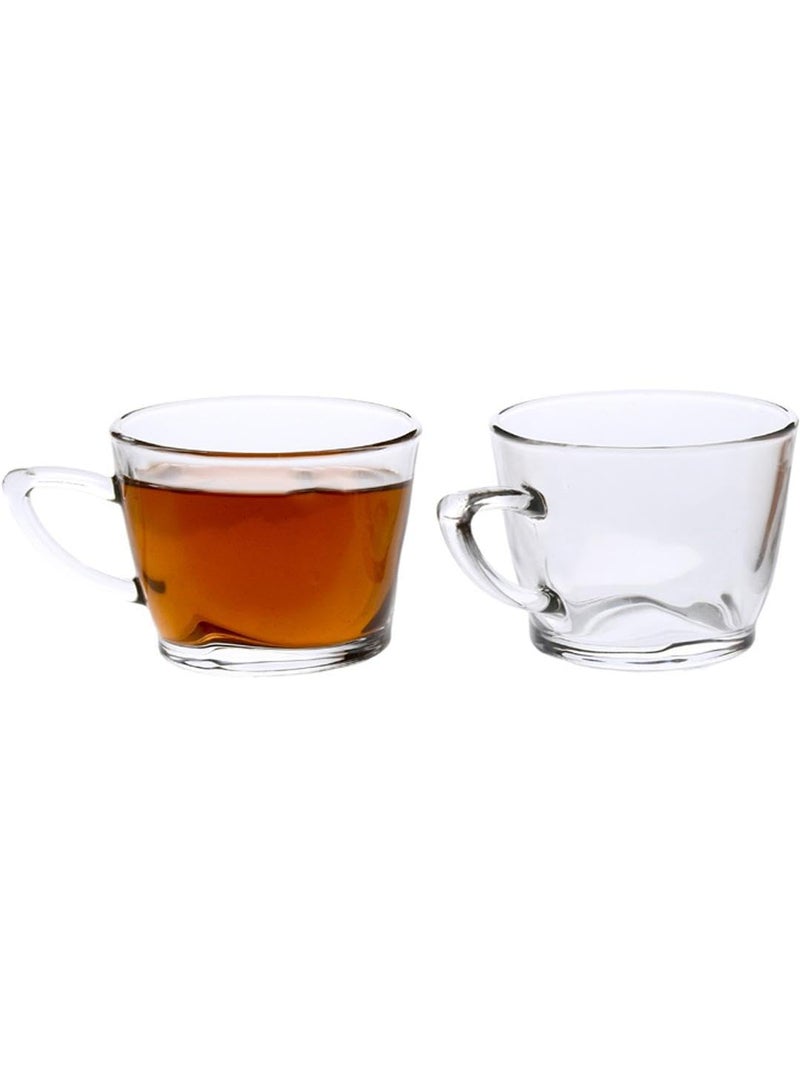 Somil Clear Glass Coffee & Tea Cup/Mug (170 Ml), Enjoy Your Drink in Style, 8.5 X 11.5 X 6.7 Cm, Pack of 2 - Image 1