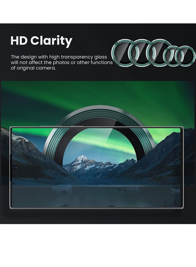 Phone Planet Camera Lens Tempered Glass Protector for Galaxy S22 Ultra, Aviation Aluminum Alloys Protection Cap Scratch Resistant Protector, Compatible with Galaxy S22 Ultra - Image 4