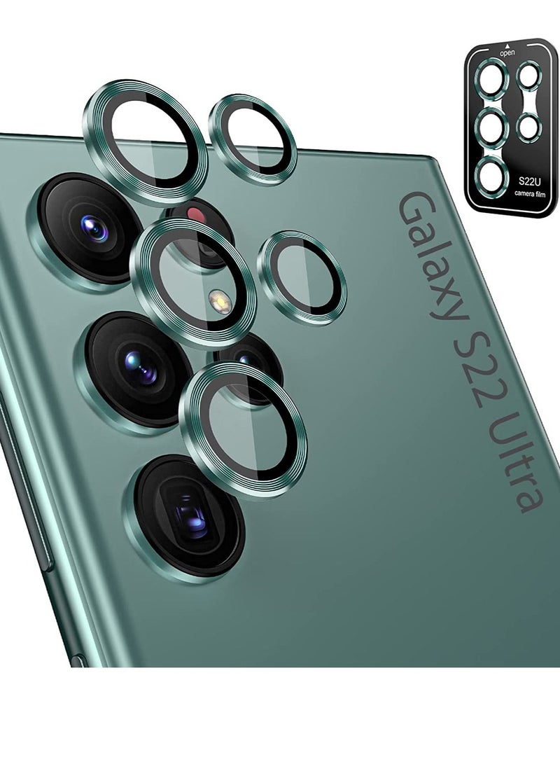 Phone Planet Camera Lens Tempered Glass Protector for Galaxy S22 Ultra, Aviation Aluminum Alloys Protection Cap Scratch Resistant Protector, Compatible with Galaxy S22 Ultra - Image 1