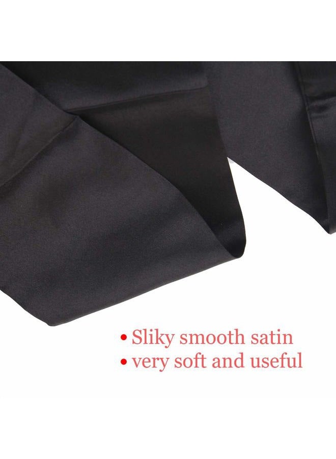 Leeven 1 Pcs Wig Grip Band Silky Satin Edge Laying Scarf For Women Black Satin Wrapping Scarf for Lace Frontal Wigs Non Slip Hair Wrap Headband For Makeup Facial Sport Yoga 4.5”x54”  - Image 4