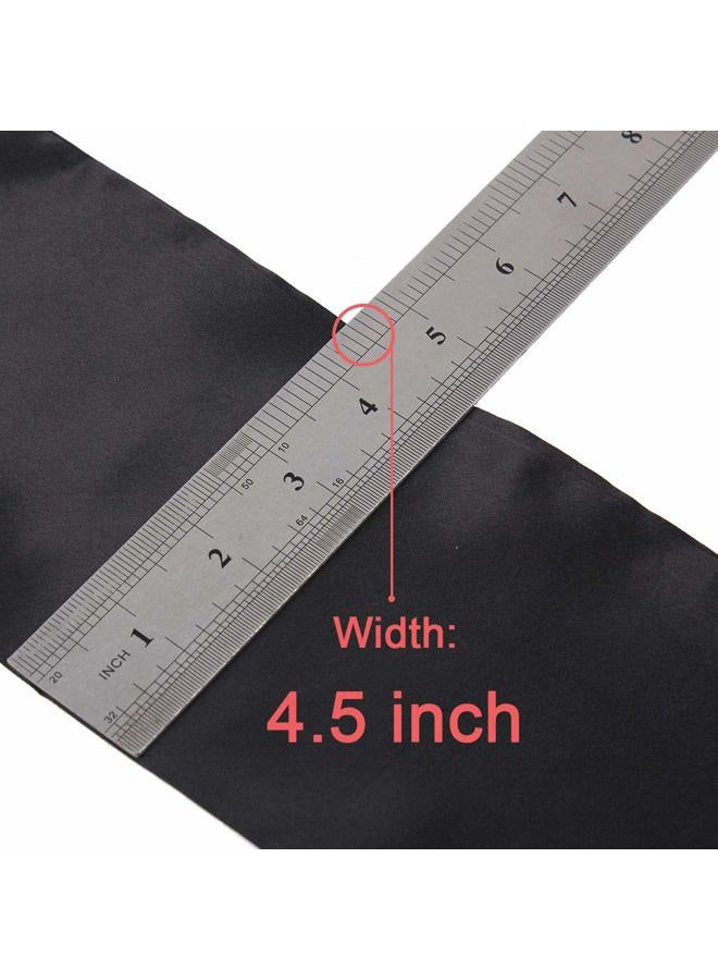 Leeven 1 Pcs Wig Grip Band Silky Satin Edge Laying Scarf For Women Black Satin Wrapping Scarf for Lace Frontal Wigs Non Slip Hair Wrap Headband For Makeup Facial Sport Yoga 4.5”x54”  - Image 5