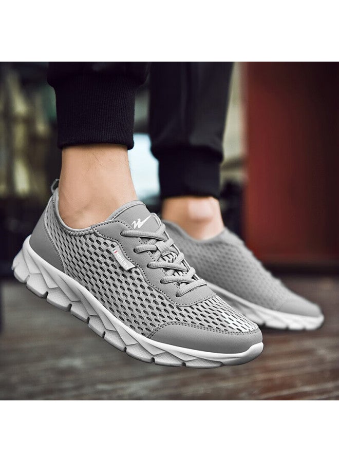 Double Star Shuangxing Men's Running Shoes, Summer Lightweight Breathable Large Mesh Casual Shoes, Spring Mesh Soft-soled Sneakers For Men, 98, Sky Gray, Size 41 - Image 5