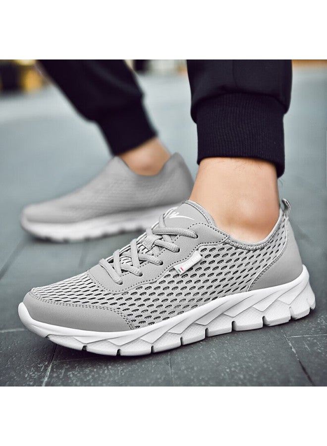 Double Star Shuangxing Men's Running Shoes, Summer Lightweight Breathable Large Mesh Casual Shoes, Spring Mesh Soft-soled Sneakers For Men, 98, Sky Gray, Size 41 - Image 2
