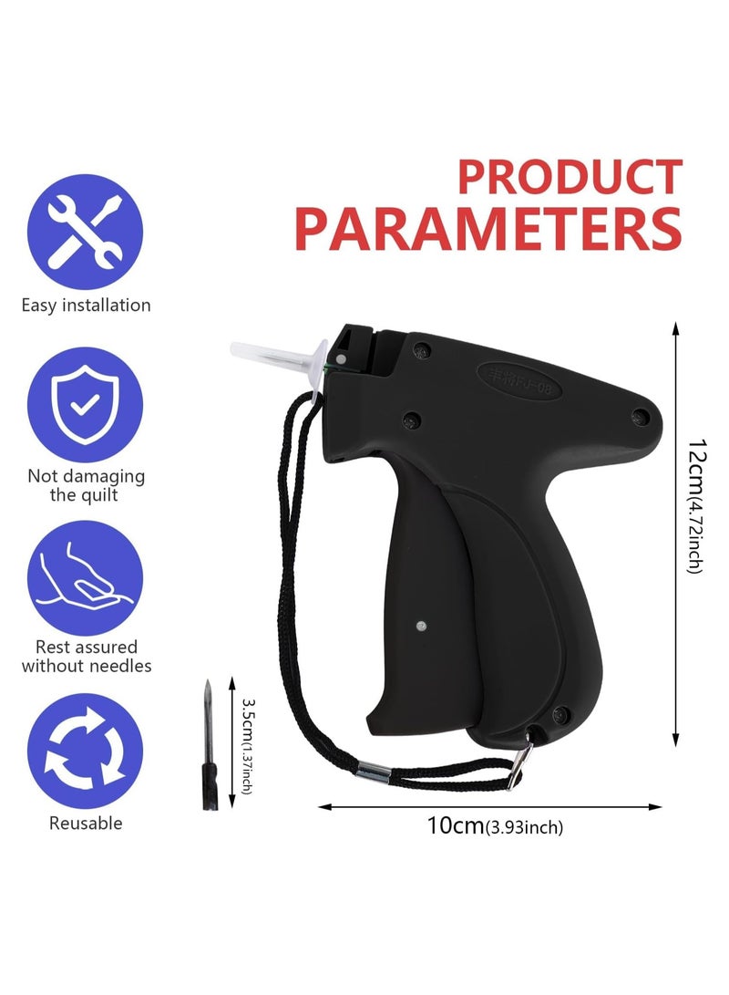 كوفوز مثبت الملابس السريع، مسدس تثبيت الملابس السريع، مثبت الملابس السريع بالغرز، حاشية خياطة اللحف الصغيرة السريعة اللزجة مع 6 إبر، 500 مشبك أبيض و500 مشبك صغير أسود للملابس - Image 2