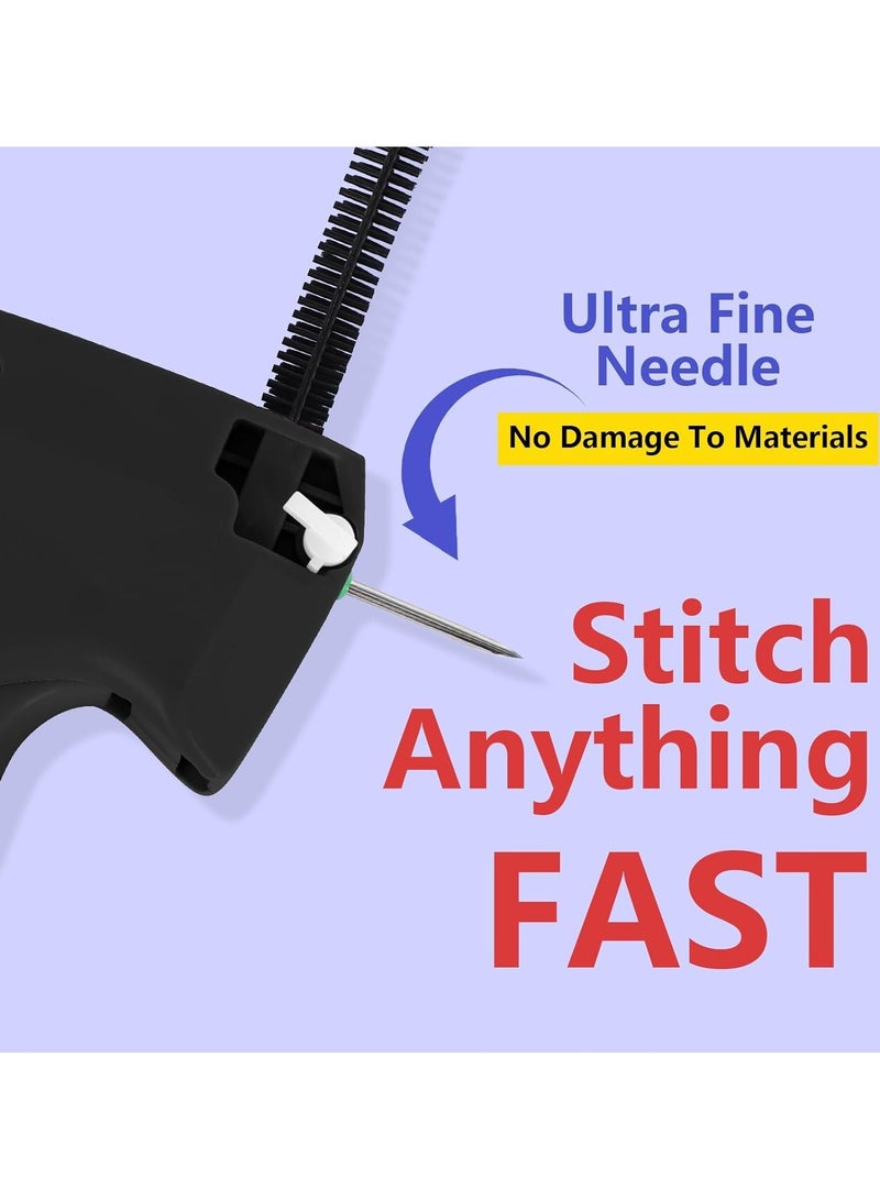 كوفوز مثبت الملابس السريع، مسدس تثبيت الملابس السريع، مثبت الملابس السريع بالغرز، حاشية خياطة اللحف الصغيرة السريعة اللزجة مع 6 إبر، 500 مشبك أبيض و500 مشبك صغير أسود للملابس - Image 5