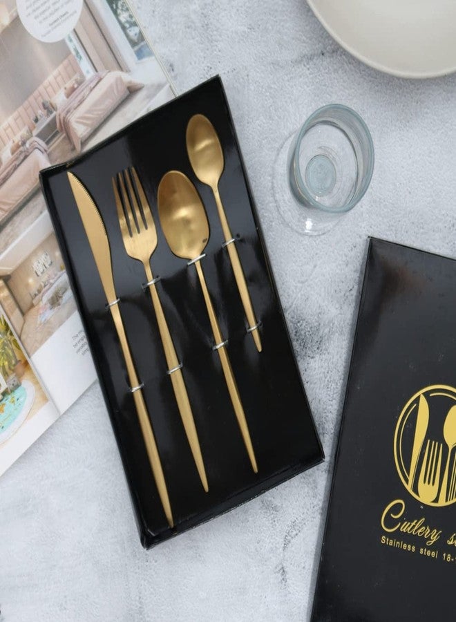 The Procure Store طقم أدوات مائدة معدني ذهبي - Image 2