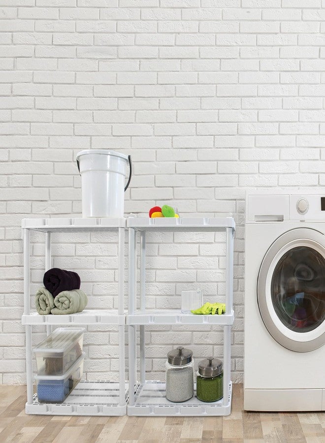 Gracious Living 3 Shelf Knect-A-Shelf Solid Light Duty Storage Unit 12 x 24 x 33" Organizer for Home, Garage, Basement & Laundry, White - Image 5
