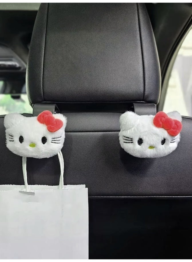 Car hook and organizer for car seat back and headrest hook for hanging bags umbrellas and handbags cat design