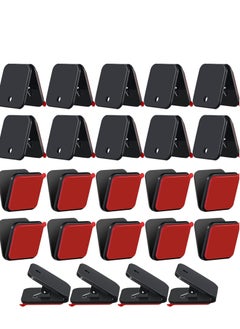 Excefore 24 PCS Self Adhesive Clips, Wall Clips, Shower Curtain Clips, Photo Clips, Poster Clips, Plastic Hanging Spring Clips, Tapestry Clips, Suitable for Office Decorations (Black）  - Image 1