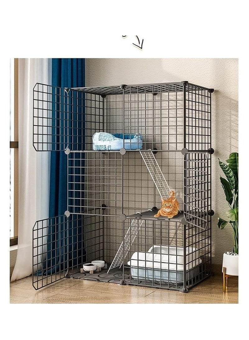 Generic 3 Tier Cat Cage Indoor DIY Pet Playpen Detachable Metal Small Animal Cage Wire Ferret Cage Indoor Cat Kennels for Kitten Puppy Bunny  - Image 1