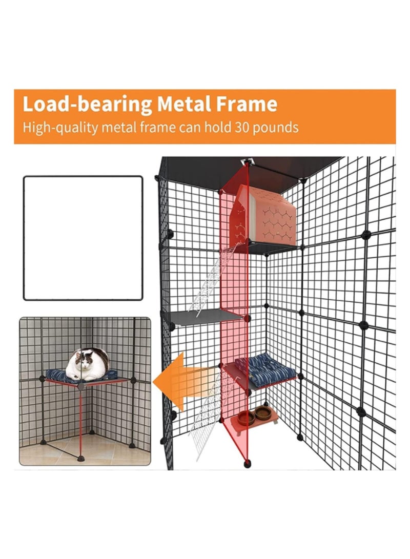Generic 3 Tier Cat Cage Indoor DIY Pet Playpen Detachable Metal Small Animal Cage Wire Ferret Cage Indoor Cat Kennels for Kitten Puppy Bunny  - Image 3