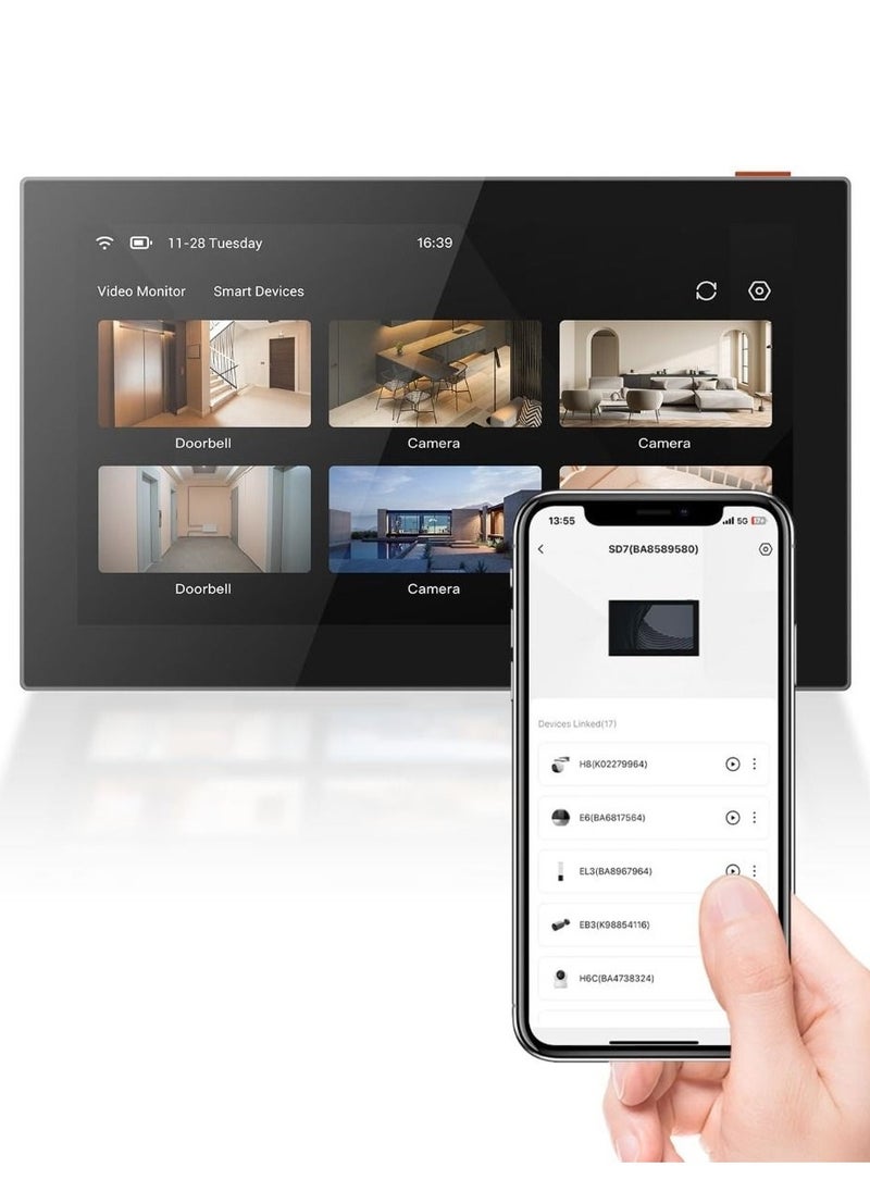 EZVIZ - SD7 7 Inch IPS Touch Smart Screen Smart Integration with Compatible EZVIZ Devices, Remote Control via EZVIZ App - Image 1