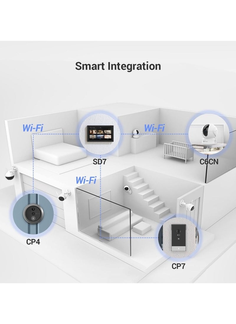 EZVIZ - SD7 7 Inch IPS Touch Smart Screen Smart Integration with Compatible EZVIZ Devices, Remote Control via EZVIZ App - Image 1