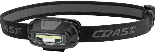 Coast FL13 255 Lumen Dual Color White  Red LED Headlamp Batteries  Hard Hat Clips Included Grey