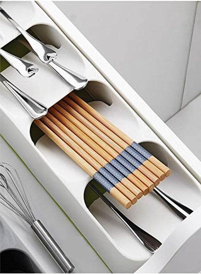 Onward Kitchen Drawer Organizer Tray Cutlery Spoon Fork Storage Tableware Holder Rack Box Kitchen Utensil Flatware Tray (Multicolour) (Spoon Organizer) - Image 4