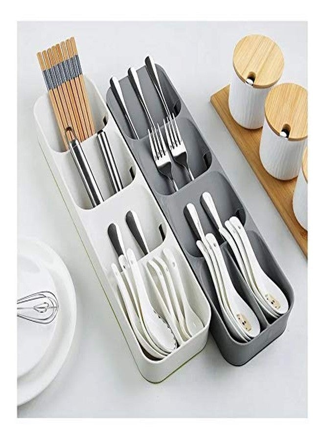 Onward Kitchen Drawer Organizer Tray Cutlery Spoon Fork Storage Tableware Holder Rack Box Kitchen Utensil Flatware Tray (Multicolour) (Spoon Organizer) - Image 2