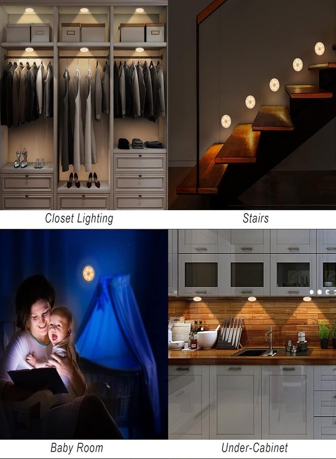 KEYORA Plastic USB Rechargeable Motion Sensor Night Yellow Light with Self-Adhesive Design for Home Use Ideal for Hallways, Wardrobes, Bedrooms, Stairs, Bathrooms, Kitchens & Basements Pack of 2, Led - Image 3