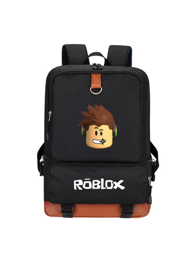Roblox School Backpack Black/Brown - Image 1