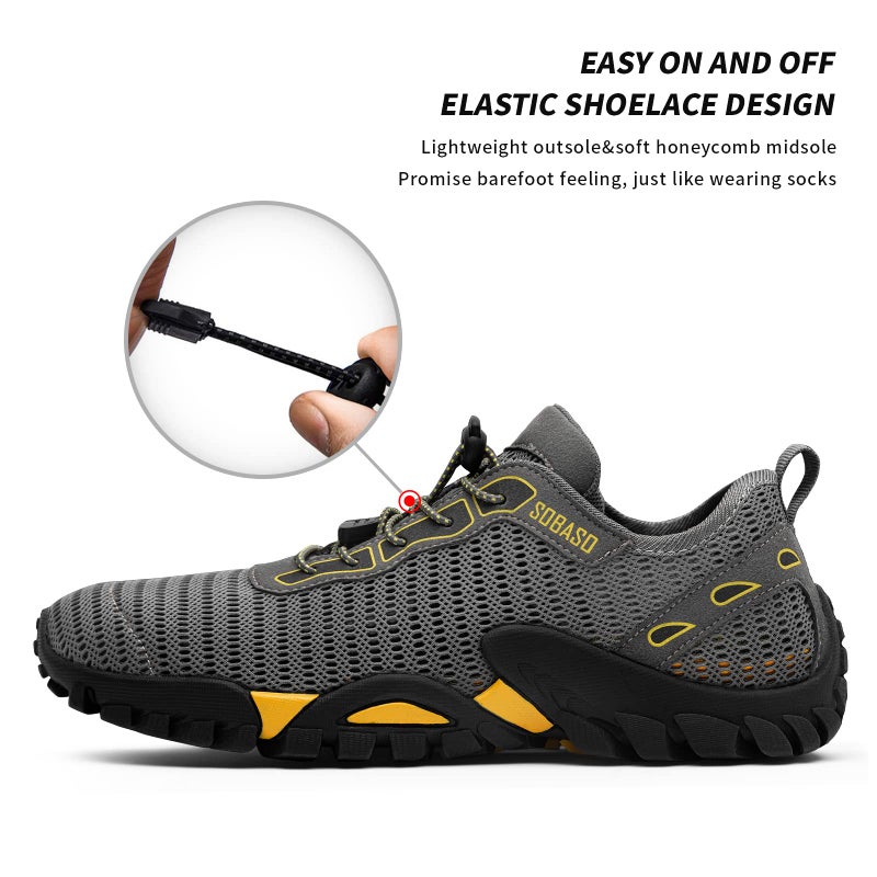 SOBASO Water Shoes for Men Women Quick Dry Hiking Aqua for Pool River Diving Surf Fishing Dark Grayish Yellow - Image 4