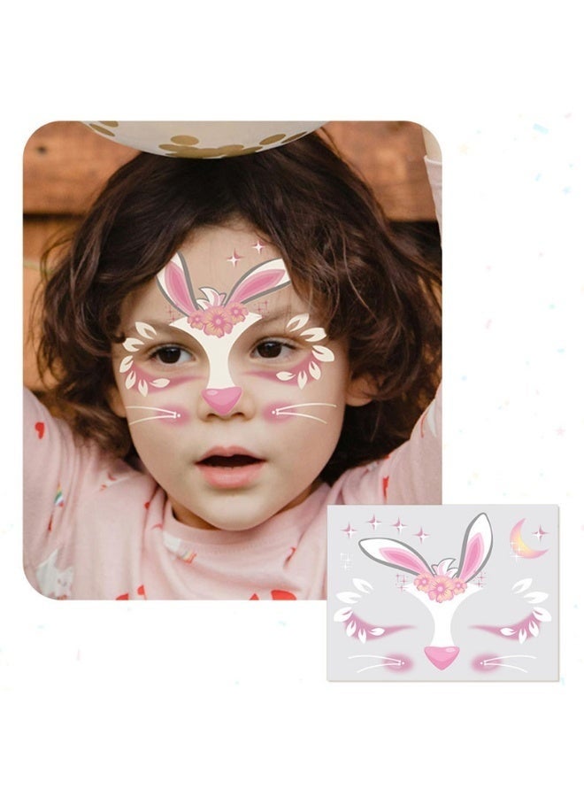 GlamKit Animal Temporary Face Tattoo for Kids 6 Pack Animal Fake Face Tattoos for Boys and Girls Kids Face Painting Stickers, Birthday Festival Makeup Stickers Party Gifts - Image 2