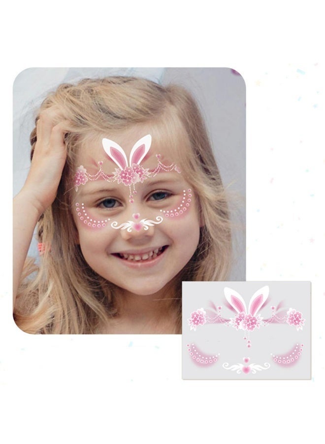 GlamKit Animal Temporary Face Tattoo for Kids 6 Pack Animal Fake Face Tattoos for Boys and Girls Kids Face Painting Stickers, Birthday Festival Makeup Stickers Party Gifts - Image 3