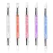 Sliverdew 5 Pcs Nail Art Sculpture Pen Dual Tipped Silicone Nail Tools Nail Art Acrylic Pen Silicone Brushes for Resin Nail Art Tools for Design Nail Foil Carving Drawing Effect Shaping - Image 2