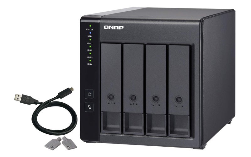 QNAP QNAP TR-004 4 Bay Desktop NAS Expansion - Optional Use as a Direct-Attached Storage Device Black  - Image 1
