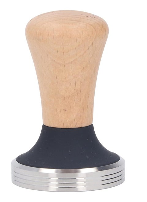 Stainless Steel Coffee Tamper Flat With Wooden Handle Black 58ml